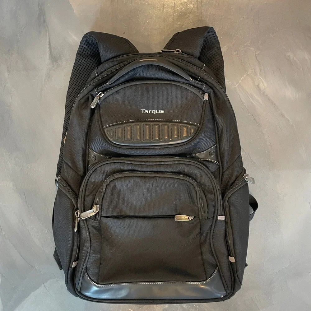 Targus Legend IQ Laptop Backpack Solid Black Business Computer Travel Bag